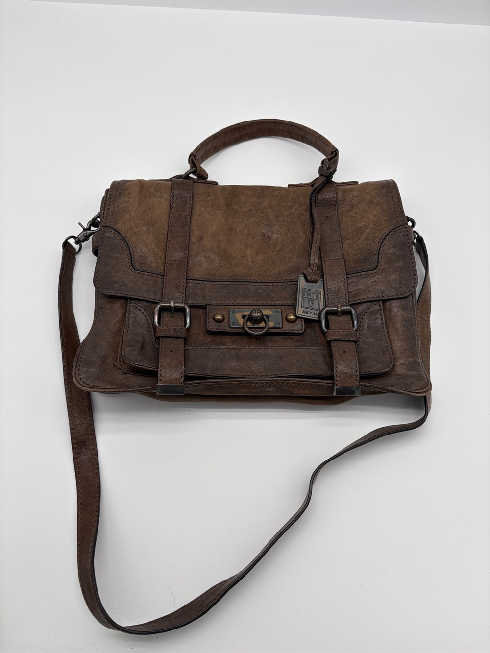 Frye Cameron Brown Leather Boho Satchel BLEMISH